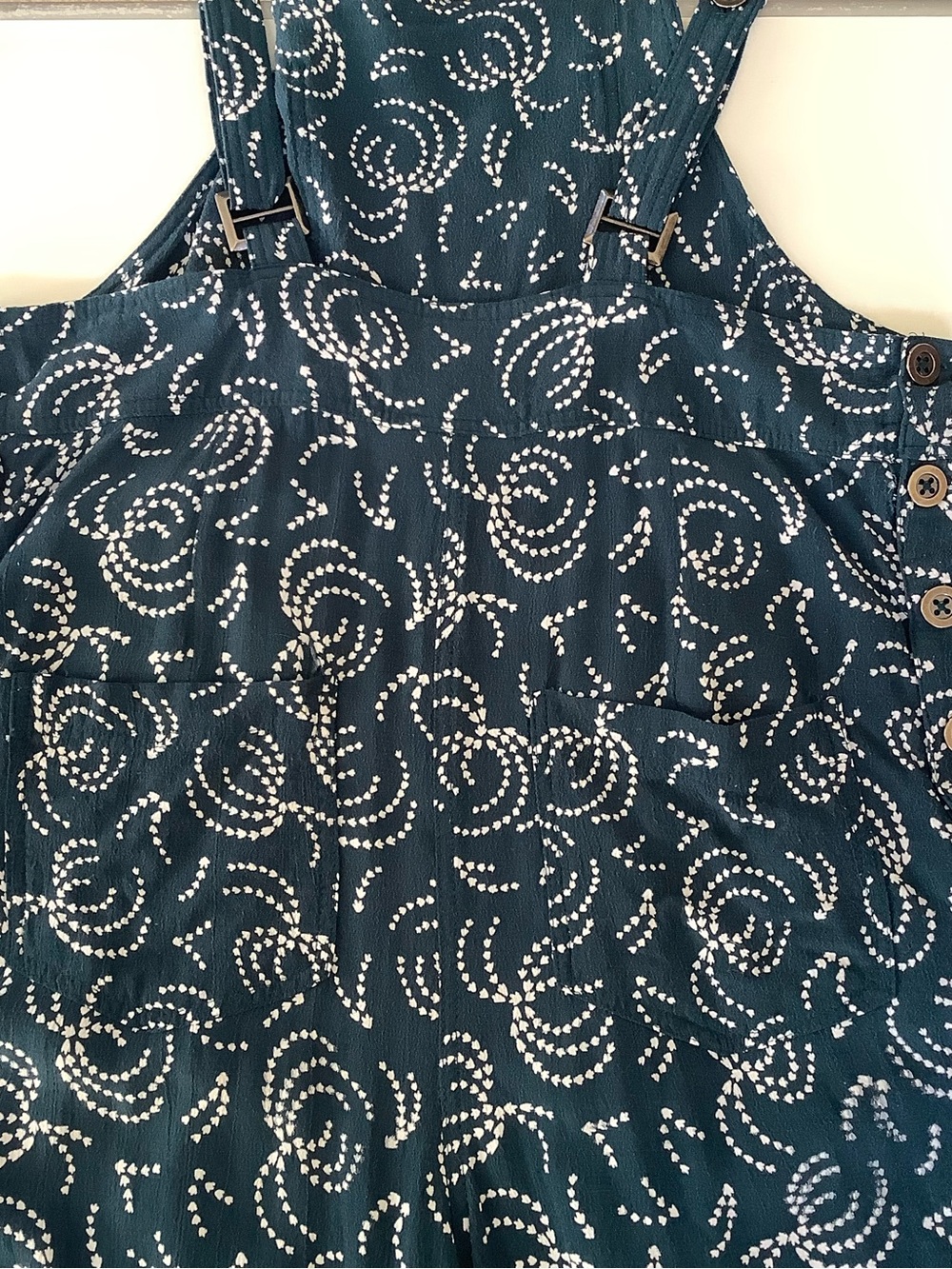 Maeve Blue Tidal Swirl Print Cropped Jumpsuit - Size S - Picture 8 of 10